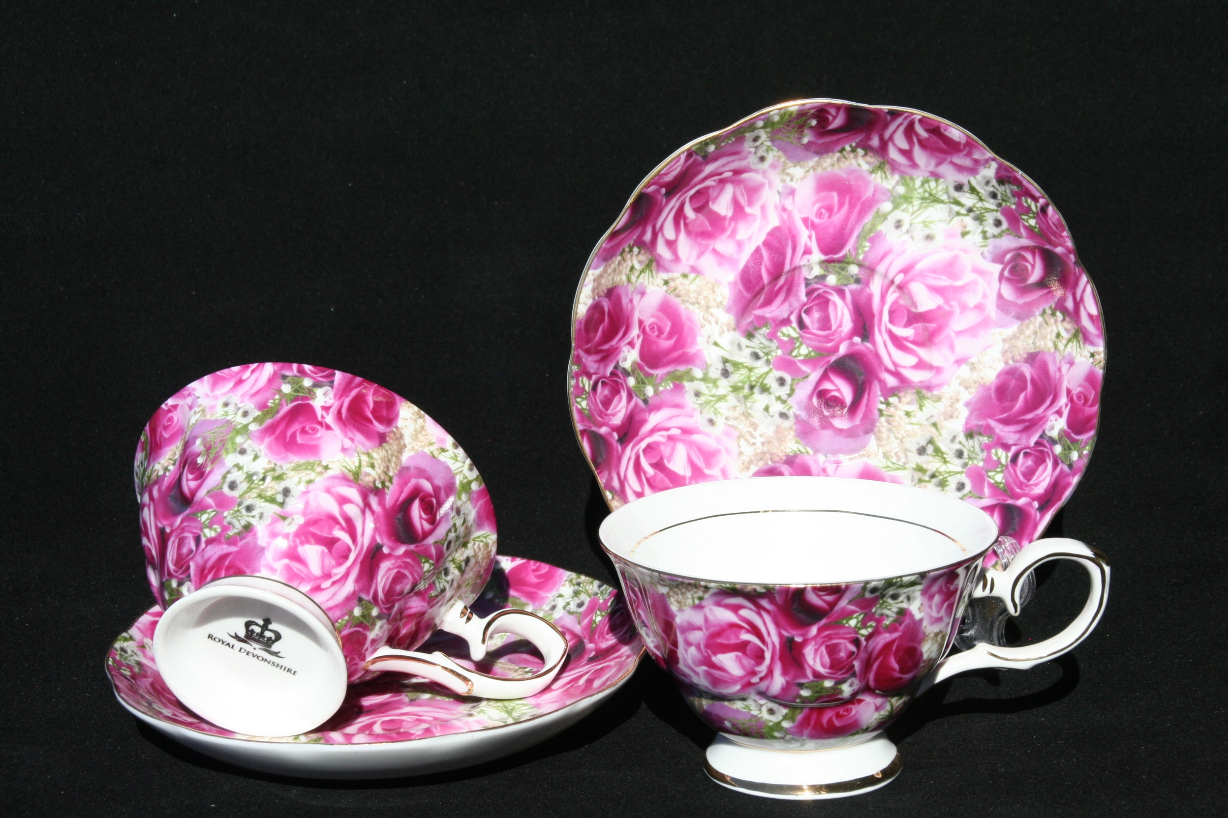 Candy Bloom 2 Cup & Saucer Set - Click Image to Close